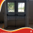 Porta metálica dupla de inox com visor